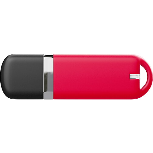 USB-Stick StylishDrive 2.0 , ampelrot /schwarz MB , 32 GB , Gummiplastik, Kunststoff MB , 6,20cm x 0,75cm x 2,00cm (Länge x Höhe x Breite), Bild 2