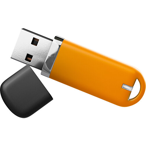 USB-Stick StylishDrive 2.0 , gelborange /schwarz MB , 32 GB , Gummiplastik, Kunststoff MB , 6,20cm x 0,75cm x 2,00cm (Länge x Höhe x Breite), Bild 1