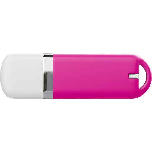 USB-Stick StylishDrive 2.0 , pink / weiß MB , 32 GB , Gummiplastik, Kunststoff MB , 6,20cm x 0,75cm x 2,00cm (Länge x Höhe x Breite), Bild 2