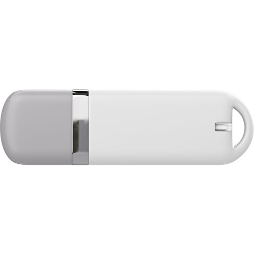 USB-Stick StylishDrive 2.0 , weiß / hellgrau MB , 32 GB , Gummiplastik, Kunststoff MB , 6,20cm x 0,75cm x 2,00cm (Länge x Höhe x Breite), Bild 2
