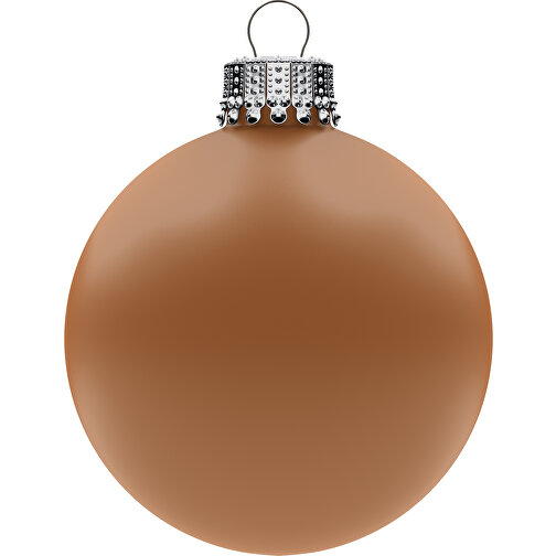 Bola de árbol de Navidad grande 80 mm, corona plateada, mate, Imagen 1
