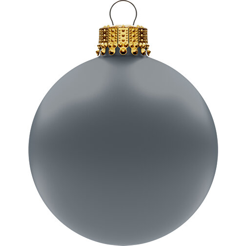 Pallina per albero di Natale grande 80 mm, corona oro, opaca, Immagine 1