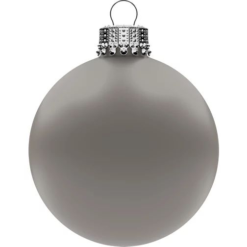 Boule de Noël grande 80 mm, couronne argentée, mate, Image 1