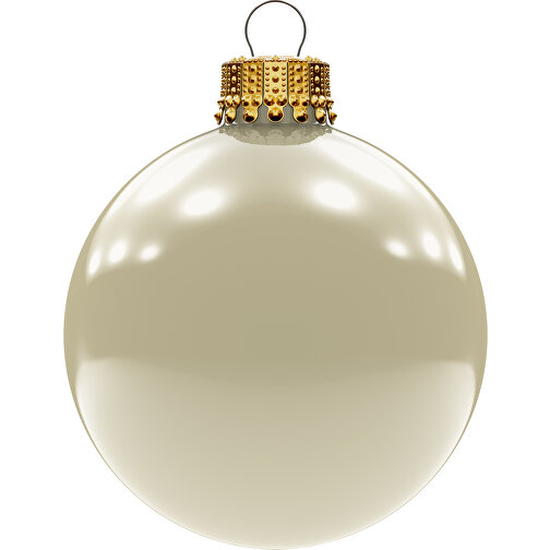 Boule de Noël grande 80 mm, couronne dorée, brillante, Image 1