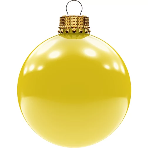Boule de Noël grande 80 mm, couronne dorée, brillante, Image 1