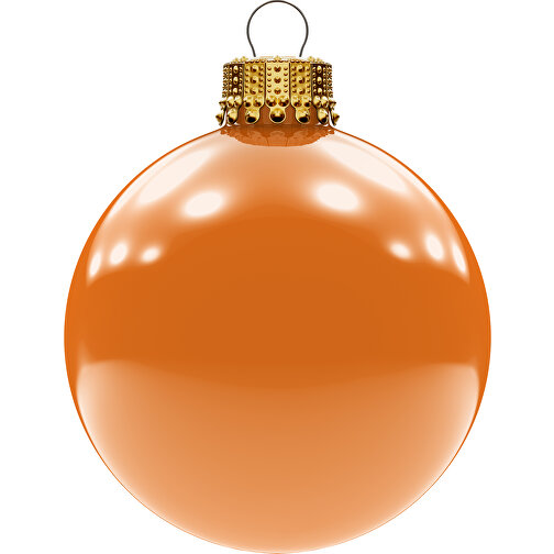 Christbaumkugel Gross 80 Mm, Krone Gold, Glänzend, 24er Lage , orange, Glas, , Bild 1