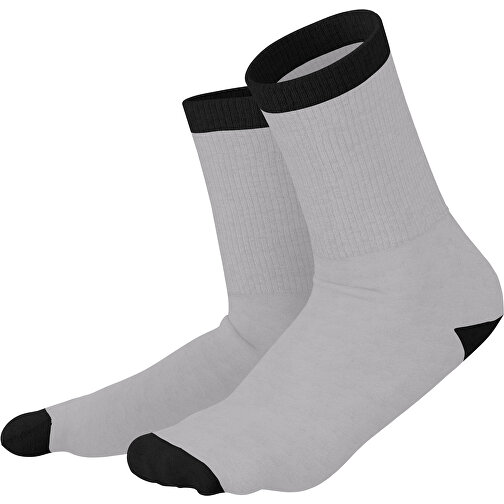 Boris - Die Premium Tennis Socke , hellgrau / schwarz, 85% Natur Baumwolle, 12% regeniertes umwelftreundliches Polyamid, 3% Elastan, 36,00cm x 0,40cm x 8,00cm (Länge x Höhe x Breite), Bild 1