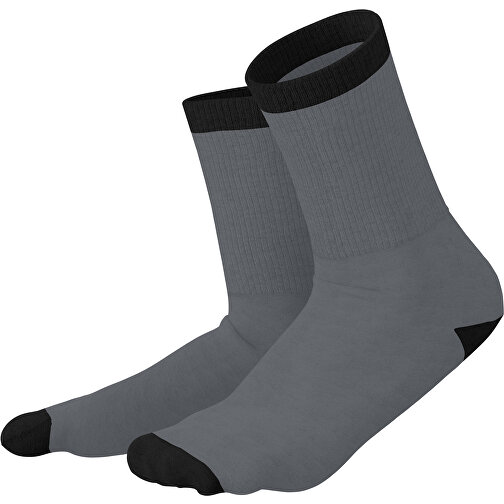 Boris - Die Premium Tennis Socke , dunkelgrau / schwarz, 85% Natur Baumwolle, 12% regeniertes umwelftreundliches Polyamid, 3% Elastan, 36,00cm x 0,40cm x 8,00cm (Länge x Höhe x Breite), Bild 1