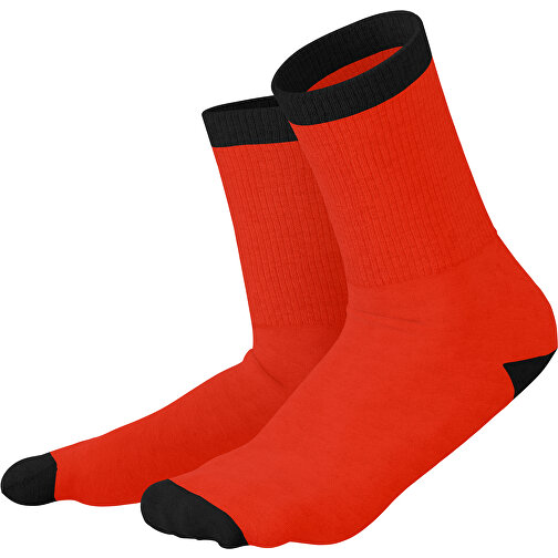 Boris - Die Premium Tennis Socke , rot / schwarz, 85% Natur Baumwolle, 12% regeniertes umwelftreundliches Polyamid, 3% Elastan, 36,00cm x 0,40cm x 8,00cm (Länge x Höhe x Breite), Bild 1