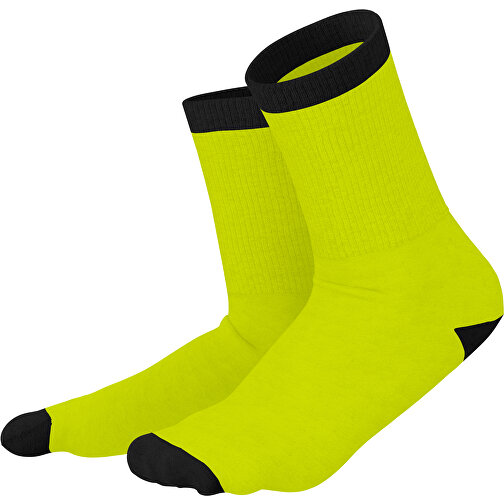 Boris - Die Premium Tennis Socke , hellgrün / schwarz, 85% Natur Baumwolle, 12% regeniertes umwelftreundliches Polyamid, 3% Elastan, 36,00cm x 0,40cm x 8,00cm (Länge x Höhe x Breite), Bild 1
