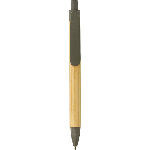 Kugelschreiber Aus FSC®recyceltem Papier , grün, Papier, Weizenstroh, 13,90cm (Höhe), Bild 2