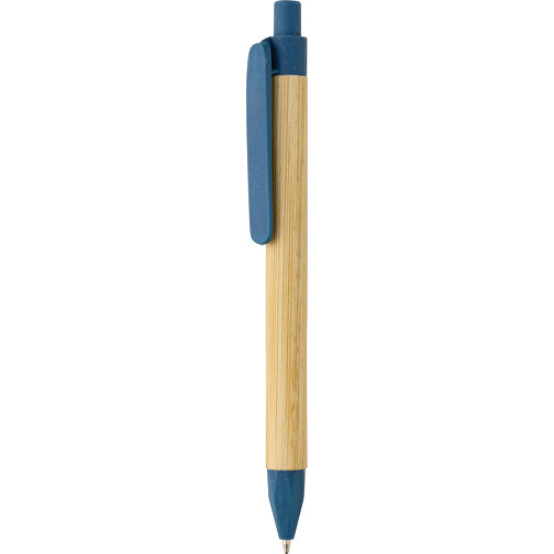 Kugelschreiber Aus Recyceltem Papier, Blau , blau, Papier, 13,90cm (Höhe), Bild 1
