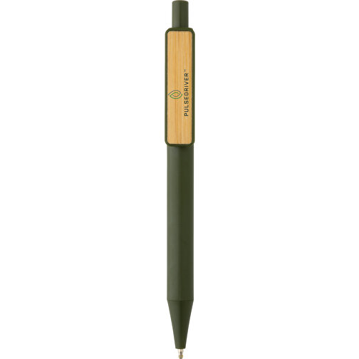 GRS RABS Stift Mit Bambus-Clip, Grün , grün, ABS - recycelt, 14,00cm (Höhe), Bild 6
