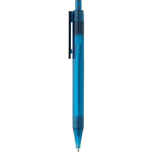 GRS RPET X8 Transparenter Stift, Blau , blau, PET - recycelt, 14,00cm (Höhe), Bild 3
