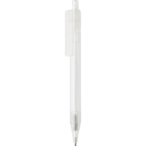 GRS RPET X8 Transparenter Stift, Weiß , weiß, PET - recycelt, 14,00cm (Höhe), Bild 1