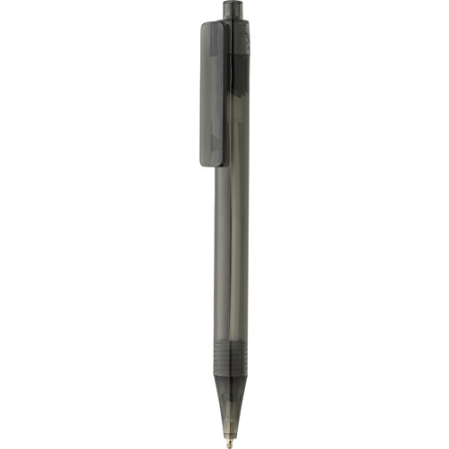 GRS RPET X8 Transparenter Stift, Schwarz , schwarz, PET - recycelt, 14,00cm (Höhe), Bild 1