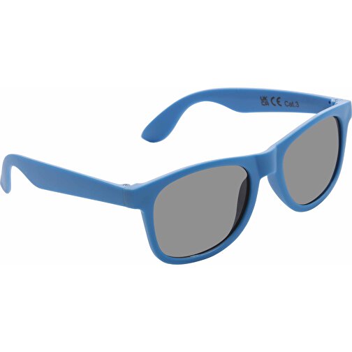 Sonnenbrille Aus GRS Recyceltem PP-Kunststoff, Blau , blau, Polypropylen - recycelt, 14,50cm x 4,90cm (Länge x Höhe), Bild 1