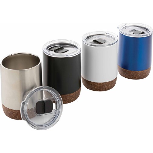 Kleine Vakuum-Kaffeetasse Aus RCS RSteel & Kork, Blau , blau, Rostfreier Stahl - recycelt, 10,00cm (Höhe), Bild 7