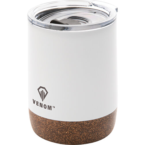 Kleine Vakuum-Kaffeetasse Aus RCS RSteel & Kork, Weiss , weiss, Rostfreier Stahl - recycelt, 10,00cm (Höhe), Bild 5