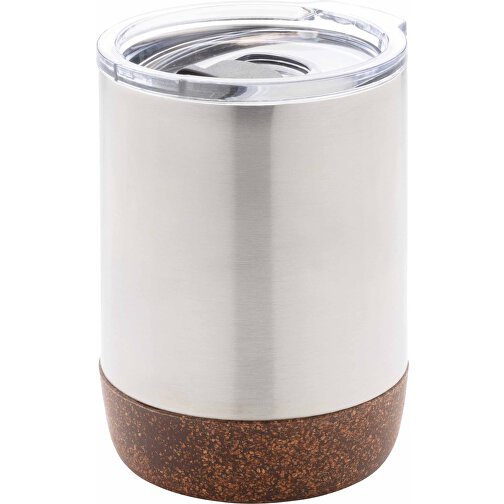 Kleine Vakuum-Kaffeetasse Aus RCS RSteel & Kork, Silber , silber, Rostfreier Stahl - recycelt, 10,00cm (Höhe), Bild 1