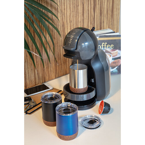 Kleine Vakuum-Kaffeetasse Aus RCS RSteel & Kork, Schwarz , schwarz, Rostfreier Stahl - recycelt, 10,00cm (Höhe), Bild 8