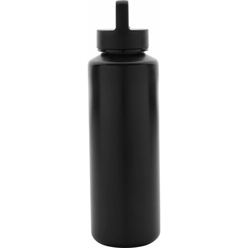 Wasserflasche Mit Henkel Aus RCS RPP, Schwarz , schwarz, Polypropylen - recycelt, 22,50cm (Höhe), Bild 2