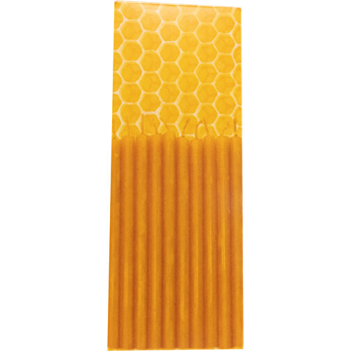 Bienenwachs-Adventslichter , gelb, Bienenwachs, Metall, Papier, 5,50cm x 1,70cm x 14,50cm (Länge x Höhe x Breite), Bild 2