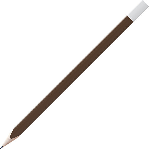 Bleistift, Natur, 3-eckig, Farbig Lackiert , dunkelbraun / weiß, Holz, 17,50cm x 0,70cm x 0,70cm (Länge x Höhe x Breite), Bild 1