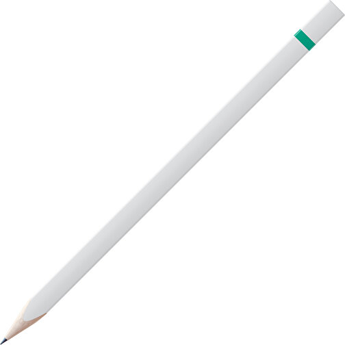 Bleistift, Natur, 3-eckig, Weiß Lackiert , weiß / hellgrün, Holz, 17,50cm x 0,70cm x 0,70cm (Länge x Höhe x Breite), Bild 1