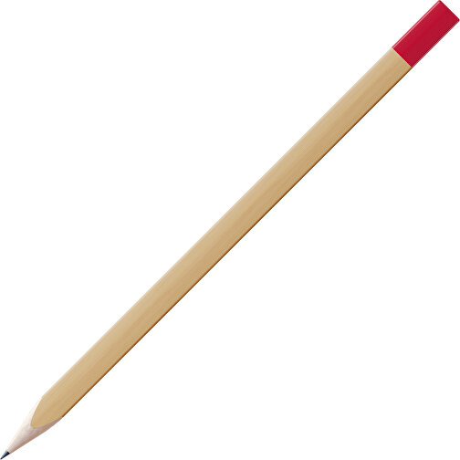 Bleistift, Natur, 3-eckig , natur / himberrrot, Holz, 17,50cm x 0,70cm x 0,70cm (Länge x Höhe x Breite), Bild 1