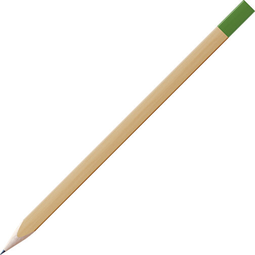 Bleistift, Natur, 3-eckig , natur / grün, Holz, 17,50cm x 0,70cm x 0,70cm (Länge x Höhe x Breite), Bild 1