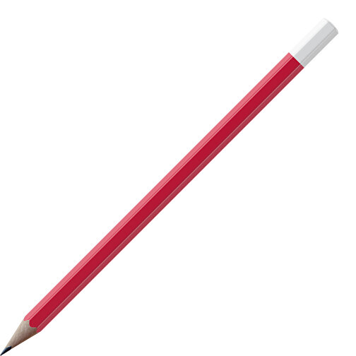 Bleistift, Natur, 6-eckig, Farbig Lackiert , rot / weiß, Holz, 17,50cm x 0,70cm x 0,70cm (Länge x Höhe x Breite), Bild 1