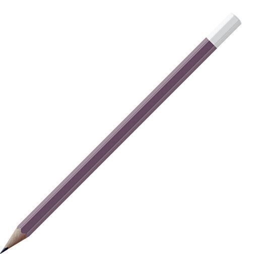 Bleistift, Natur, 6-eckig, Farbig Lackiert , lila / weiss, Holz, 17,50cm x 0,70cm x 0,70cm (Länge x Höhe x Breite), Bild 1