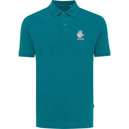 Iqoniq Yosemite Piqué-Poloshirt Aus Recycelter Baumwolle, Verdigris , verdigris, 50% recycelte und 50% biologische Baumwolle, XXS, 65,00cm x 0,50cm (Länge x Höhe), Bild 3