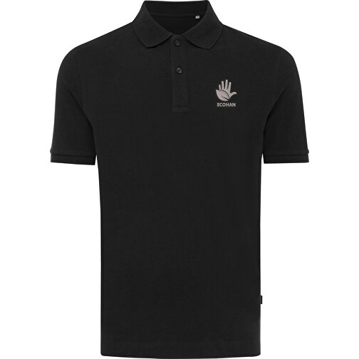 Iqoniq Yosemite Piqué-Poloshirt Aus Recycelter Baumwolle, Schwarz , schwarz, 50% recycelte und 50% biologische Baumwolle, S, 69,00cm x 0,50cm (Länge x Höhe), Bild 3