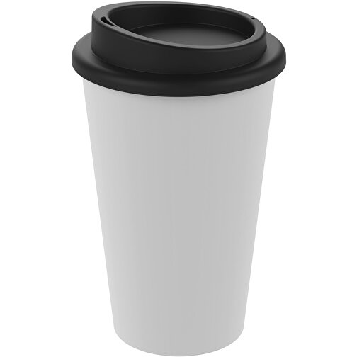 Kaffeebecher 'Premium' , weiß/schwarz, Kunststoff, 15,50cm (Höhe), Bild 1