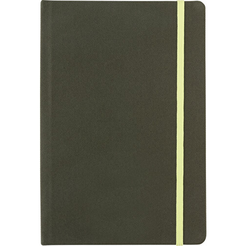 GRS-zertifiziertes RPET-A5-Notizbuch, Grün , grün, PET - recycelt, 21,30cm x 1,50cm (Länge x Höhe), Bild 4