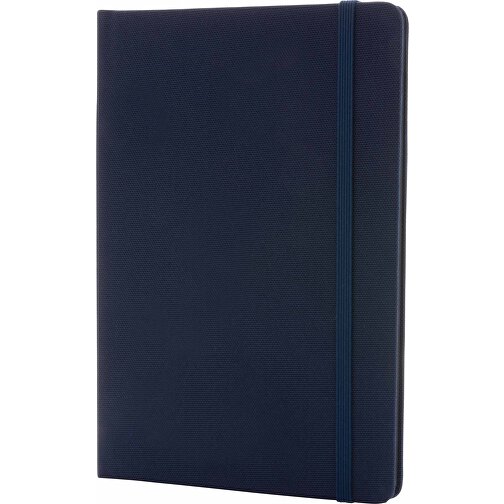 GRS-zertifiziertes RPET-A5-Notizbuch, Navy Blau , navy blau, PET - recycelt, 21,30cm x 1,50cm (Länge x Höhe), Bild 1