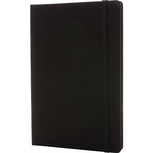 GRS-zertifiziertes RPET-A5-Notizbuch, Schwarz , schwarz, PET - recycelt, 21,30cm x 1,50cm (Länge x Höhe), Bild 1