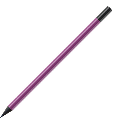Bleistift, Schwarz Durchgefärbt, Rund, Farbig Lackiert , brombeer / schwarz, Holz, 17,50cm (Länge), Bild 1
