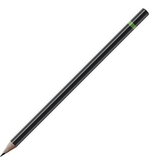 Bleistift, Natur, Rund, Schwarz Lackiert , schwarz / dunkelgrün, Holz, 17,50cm (Länge), Bild 1