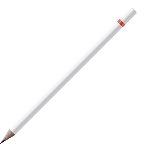 Bleistift, Natur, Rund, Weiß Lackiert , weiß / hellrot, Holz, 17,50cm (Länge), Bild 1