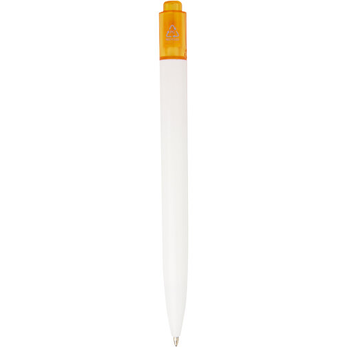 Thalaasa Kugelschreiber Aus Ocean Bound-Kunststoff , Marksman, transparent orange / weiss, Recycelter Kunststoff, 14,30cm (Länge), Bild 5