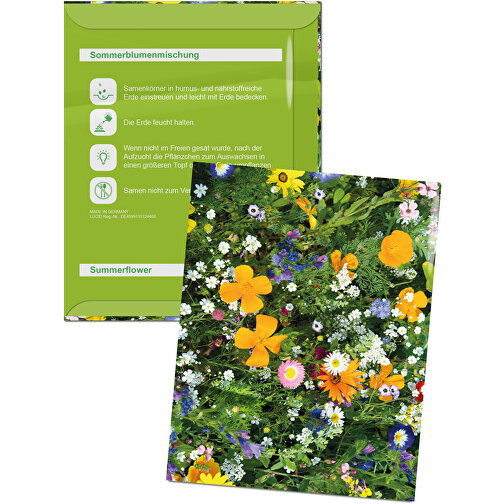 Samentütchen - Standardmotiv  - Sommerblumenmischung , standard, Saatgut, Papier, 8,20cm x 11,40cm (Länge x Breite), Bild 1