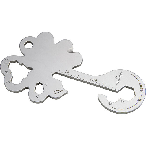 ROMINOX® Key Tool Osterglück - Lucky Charm / Kleeblatt (19 Funktionen) , grün, Edelstahl, 7,00cm x 0,20cm x 4,00cm (Länge x Höhe x Breite), Bild 6