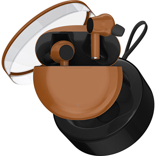 True-Wireless In-Ear Kopfhörer Truly , braun / schwarz, Kunststoff, 6,00cm x 3,00cm x 6,00cm (Länge x Höhe x Breite), Bild 2
