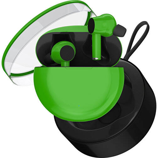 True-Wireless In-Ear Kopfhörer Truly , grasgrün / schwarz, Kunststoff, 6,00cm x 3,00cm x 6,00cm (Länge x Höhe x Breite), Bild 2