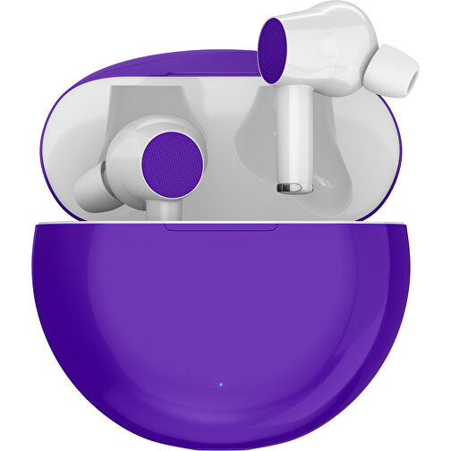 True-Wireless In-Ear Kopfhörer Truly , violet / weiß, Kunststoff, 6,00cm x 3,00cm x 6,00cm (Länge x Höhe x Breite), Bild 1