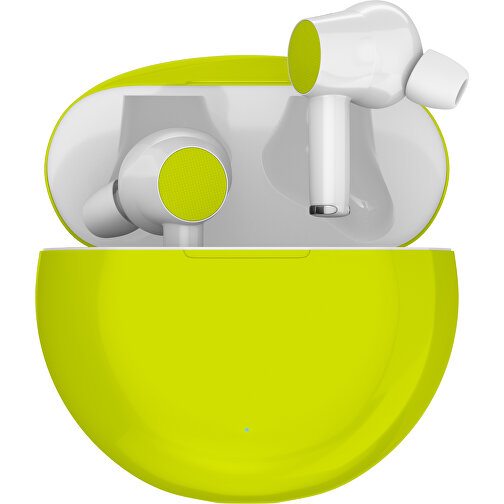 True-Wireless In-Ear Kopfhörer Truly , hellgrün / weiß, Kunststoff, 6,00cm x 3,00cm x 6,00cm (Länge x Höhe x Breite), Bild 1