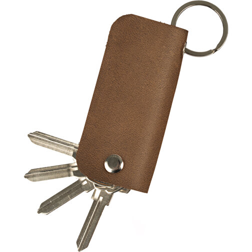 Schlüsseletui , braun, Vintage Rindleder, 8,50cm x 4,00cm (Länge x Breite), Bild 1